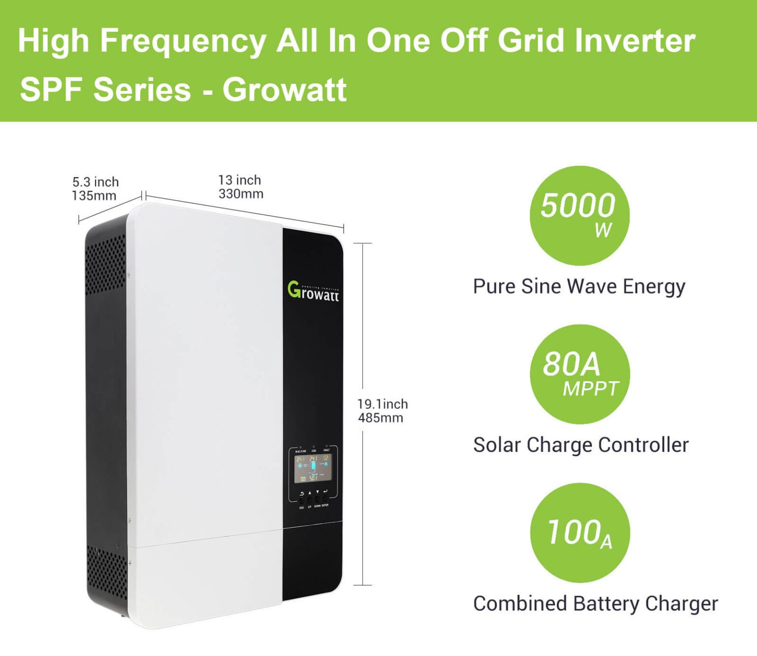 Growatt Off Grid 3KW 5KW Solar Inverter Single Phase SPF Series