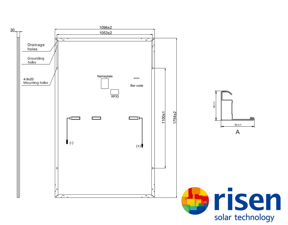 risen-solar-panels-400W-dimension