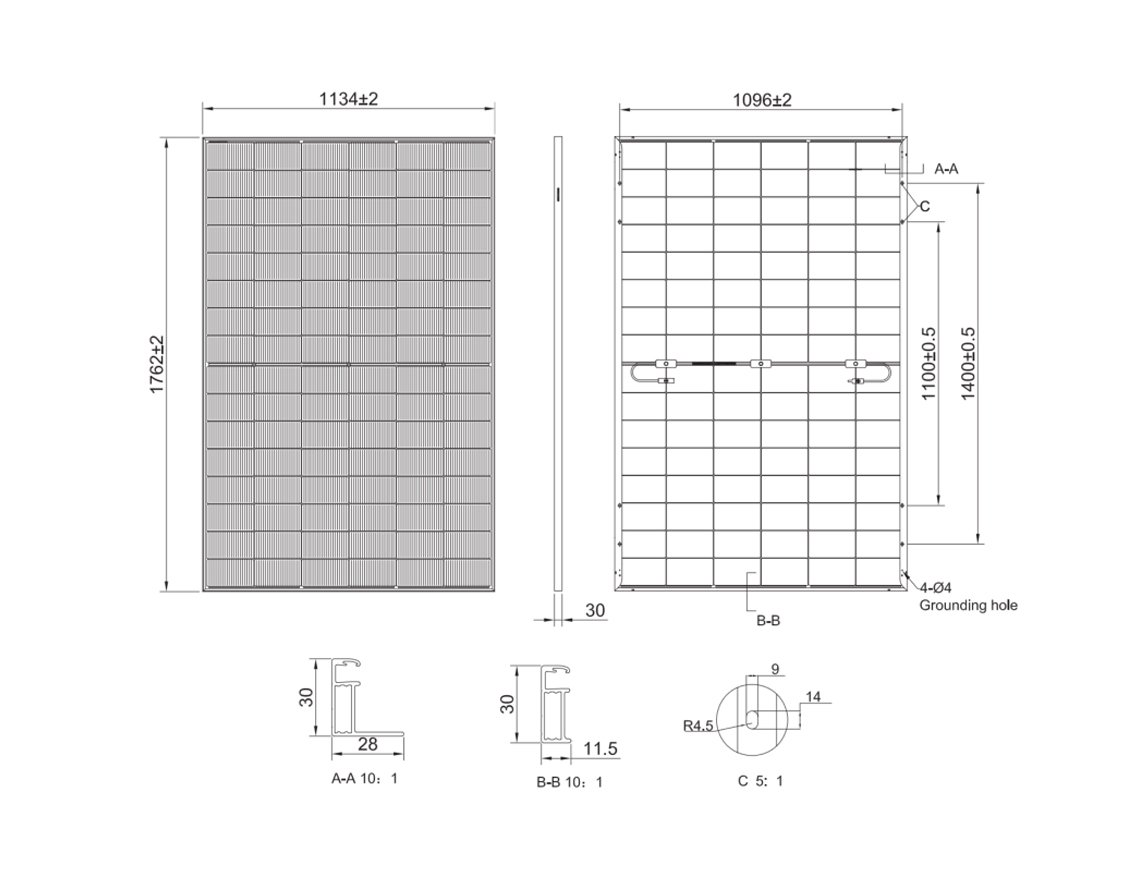 tongwei-solar-panels-450W-structure