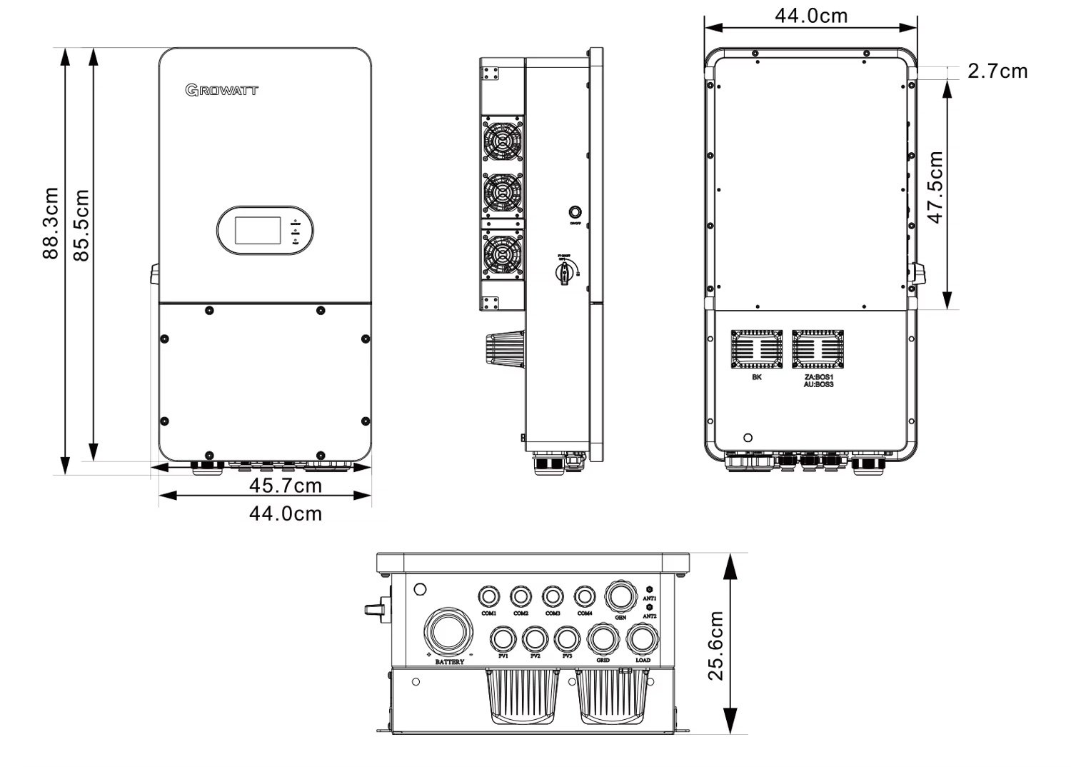 Structure-of-6kw-Growatt-hybrid-solar-inverter