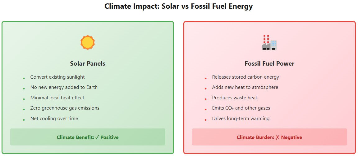 climate impact solar vs fossil fuel energy