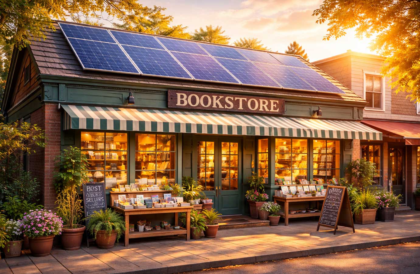 solar-panels-installed-on-bookstores