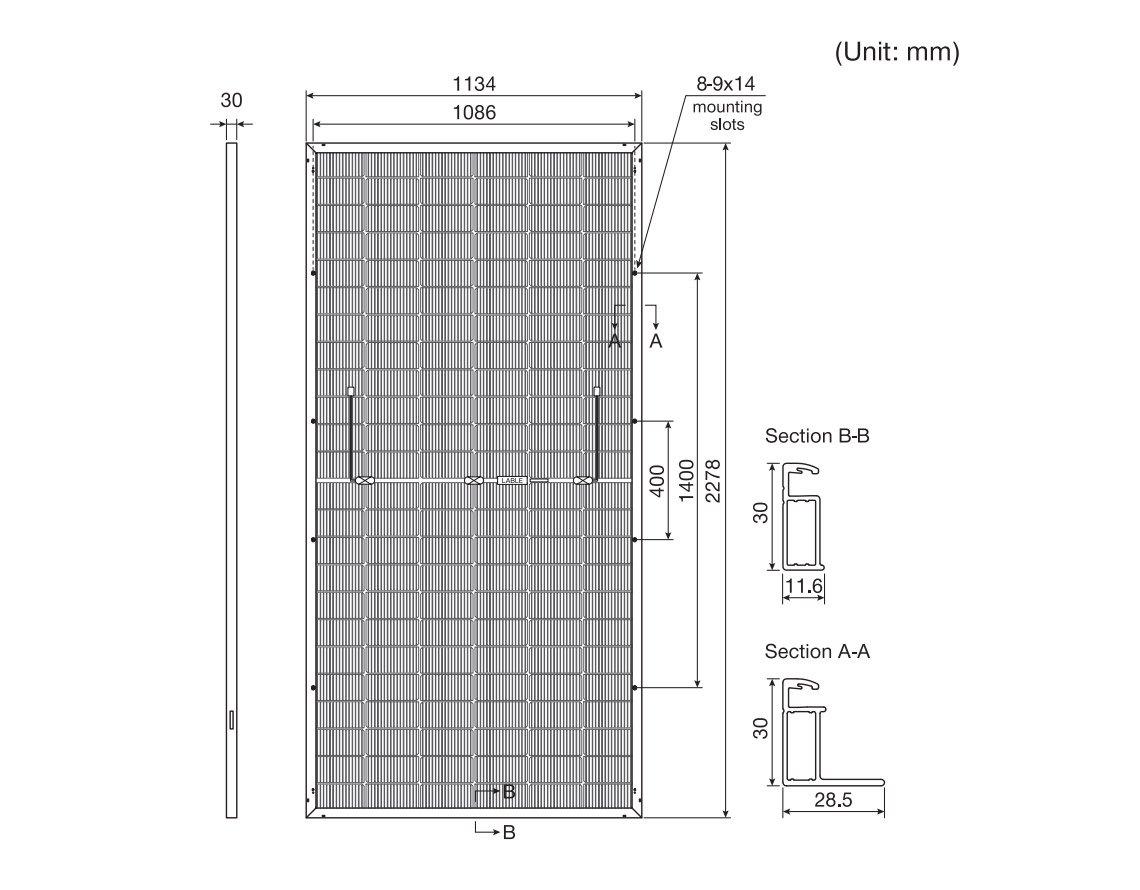 dimension-of-LESSO-580-600W-solar-panel-from-LESSO-China