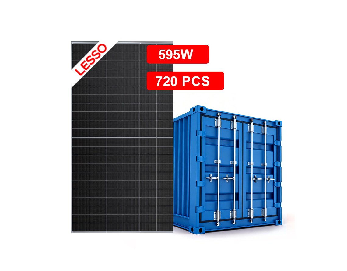 595W commercial LESSO solar panels by container
