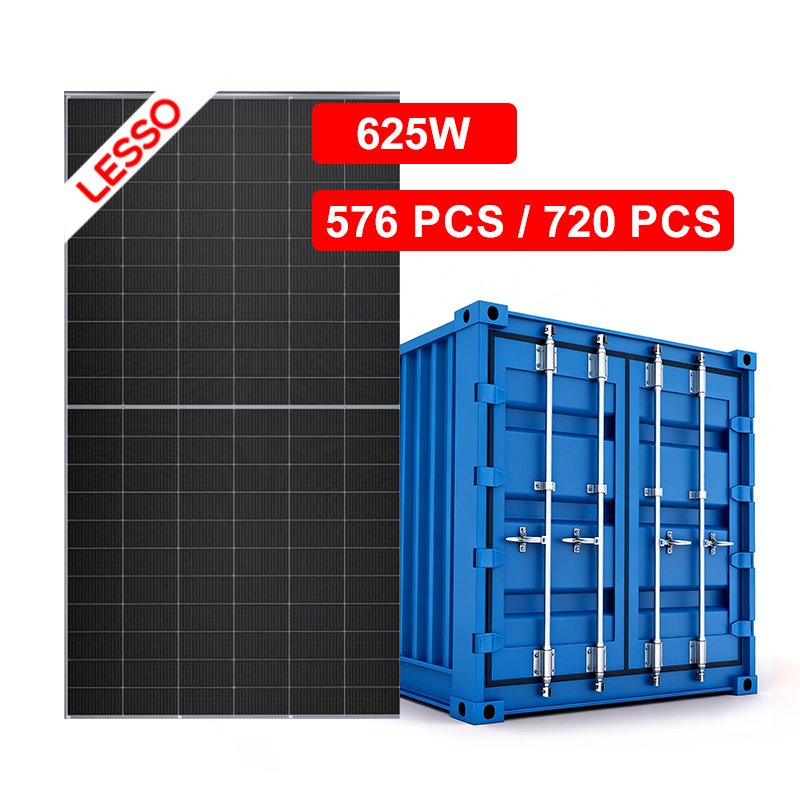 625W bifacial LESSO solar panels by container from China