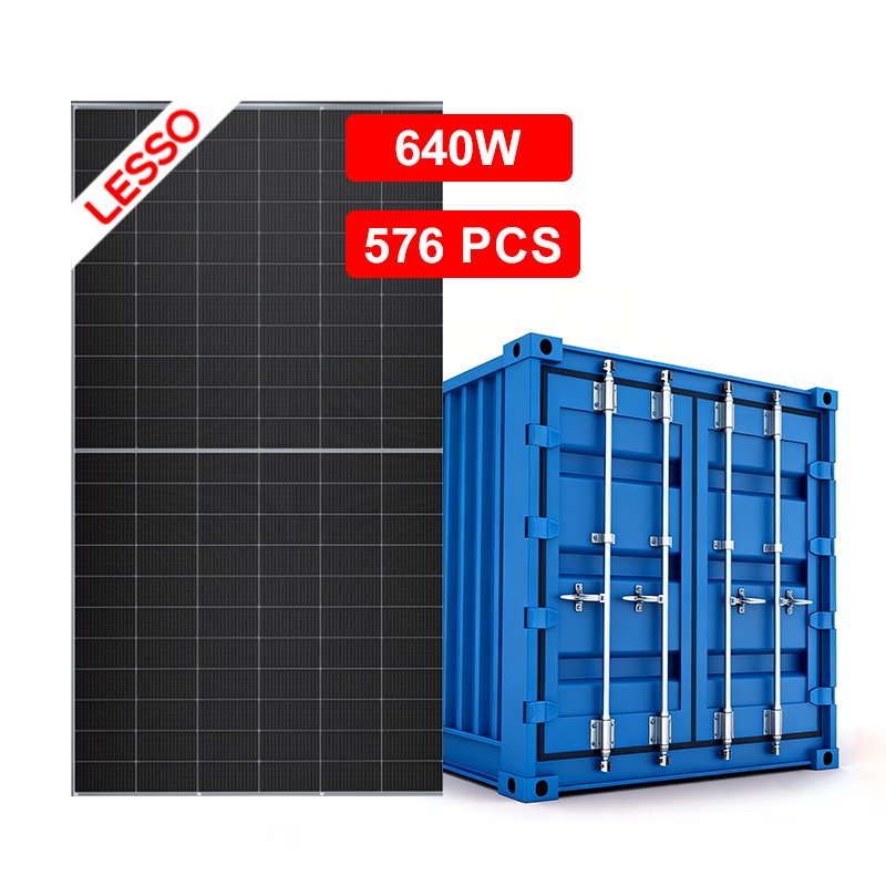 640W LESSO LTH Series N-TopCon Dual-Glass Bifacial Module by container