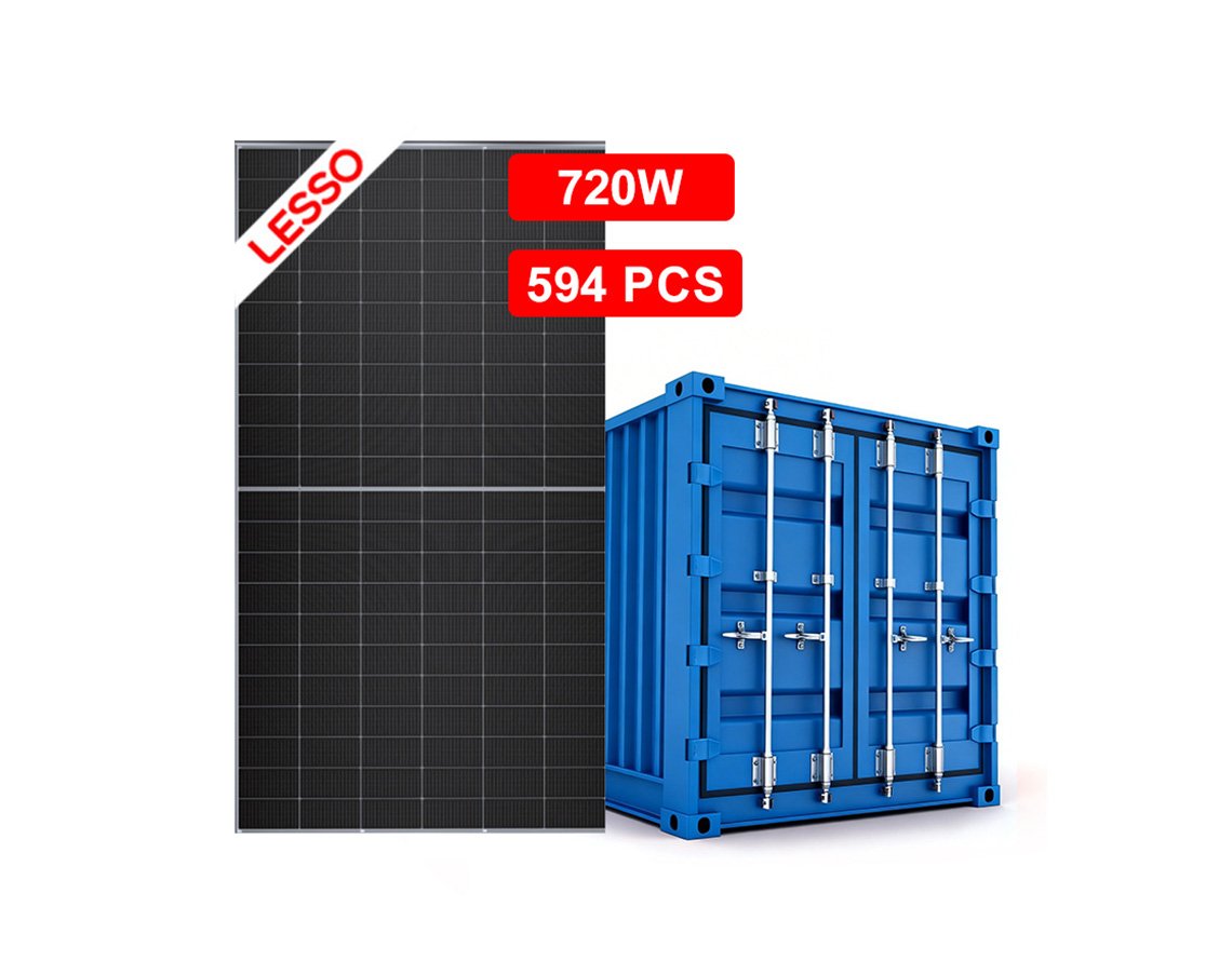 710-730W LESSO LTH series N-TopCon Dual Glass Bifacial Modules in container