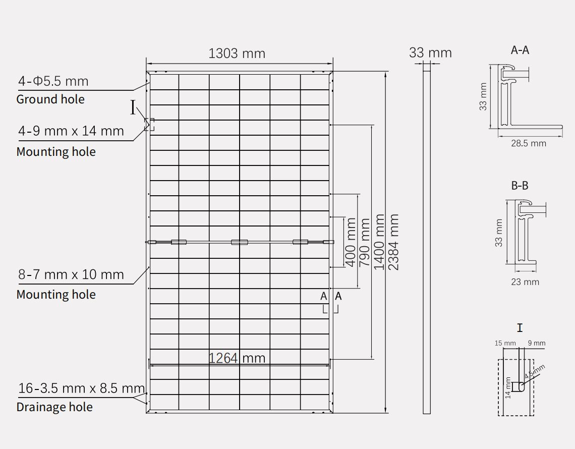 dimension-of-735W-Astronergy-solar-panel-dual-glass