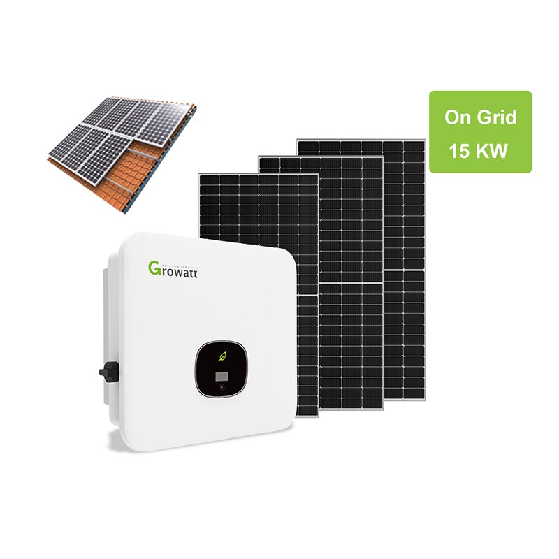15KW Residential On Grid Solar System Growatt PV Inverter