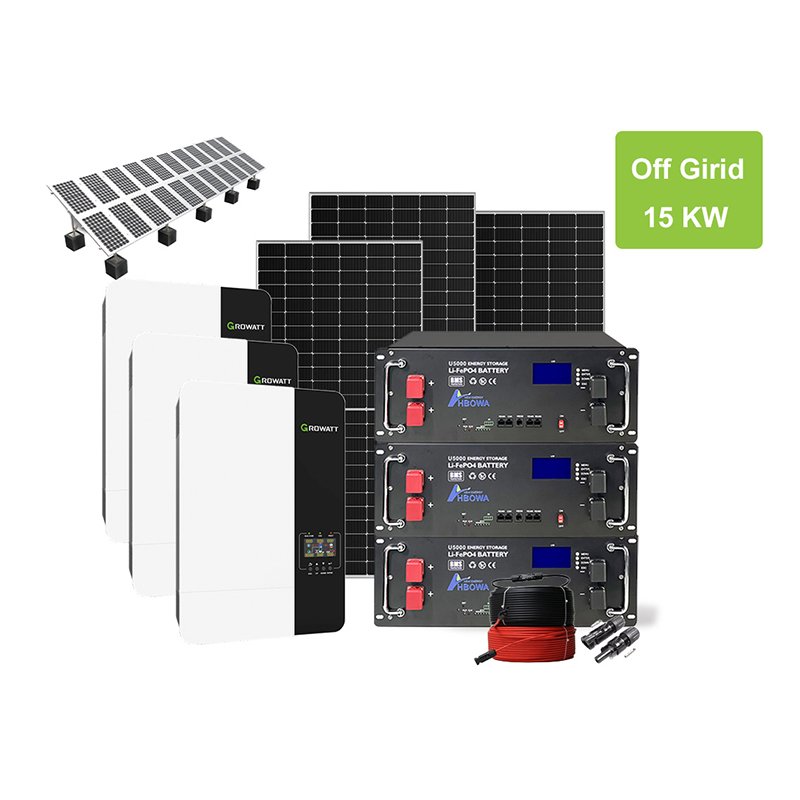 15KW ground-mounted off grid solar system with low voltage battery