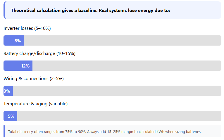 Accuracy and limitations of A to KWh calculator