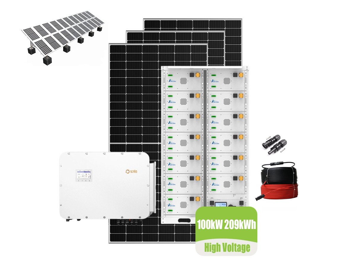 100kw hybrid solar system with 209kwh battery from HBOWA