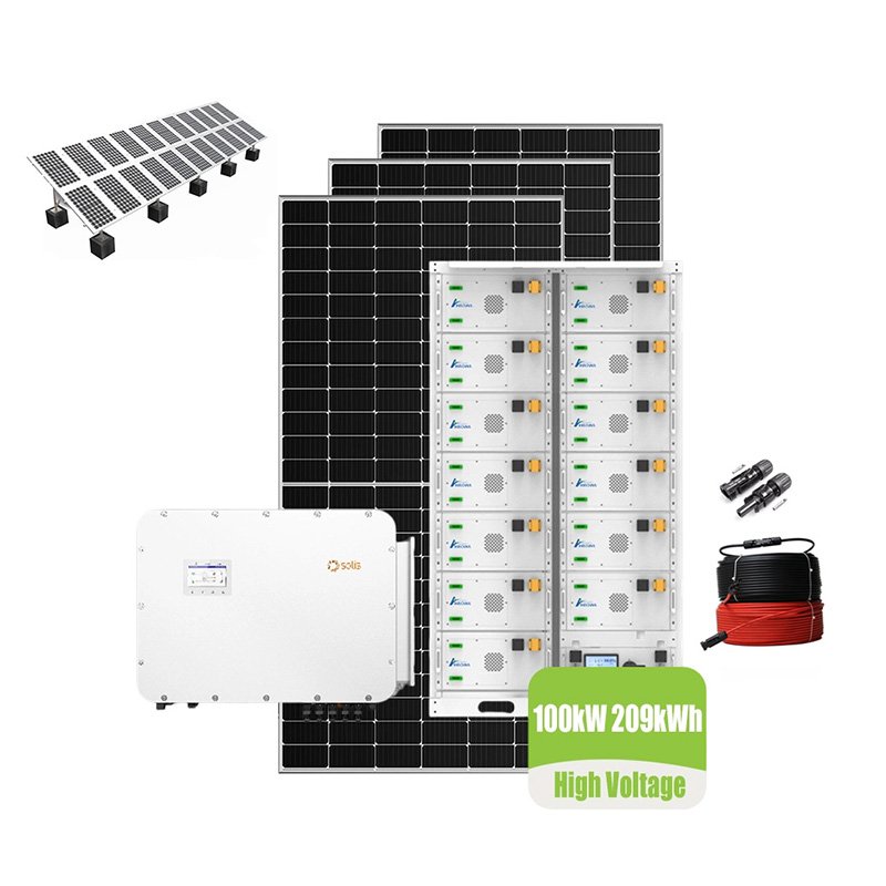100kw solar system with high voltage battery hybrid system