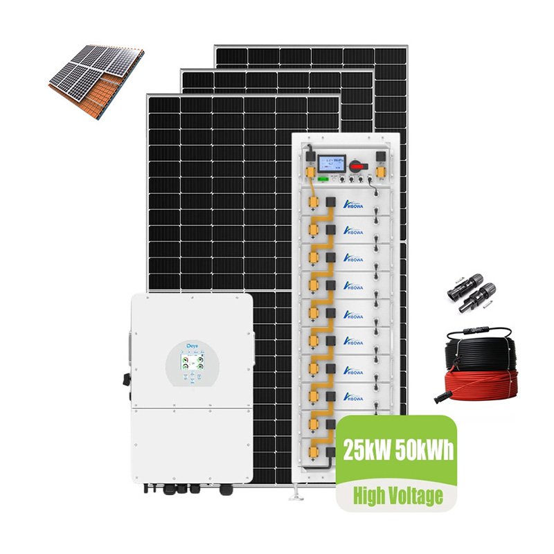 25kw 50kwh solar system with high voltage battery