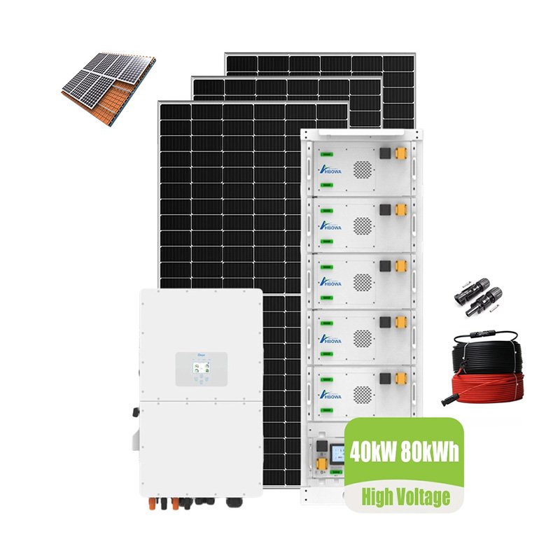 40kw 80kwh solar system with high voltage battery