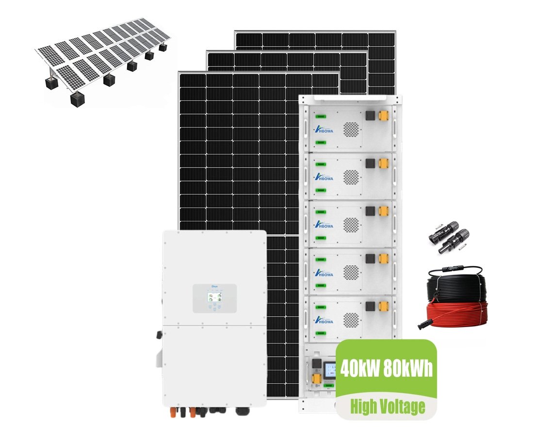 40kw solar system with 80kwh high voltage batteries