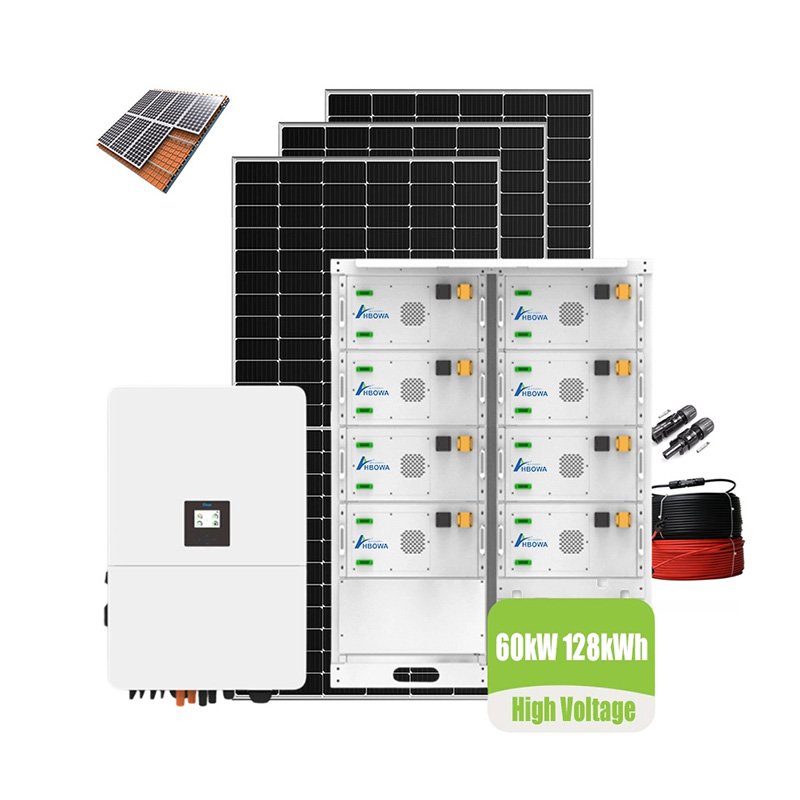 60kw 128kwh solar system hybrid three phase high voltage