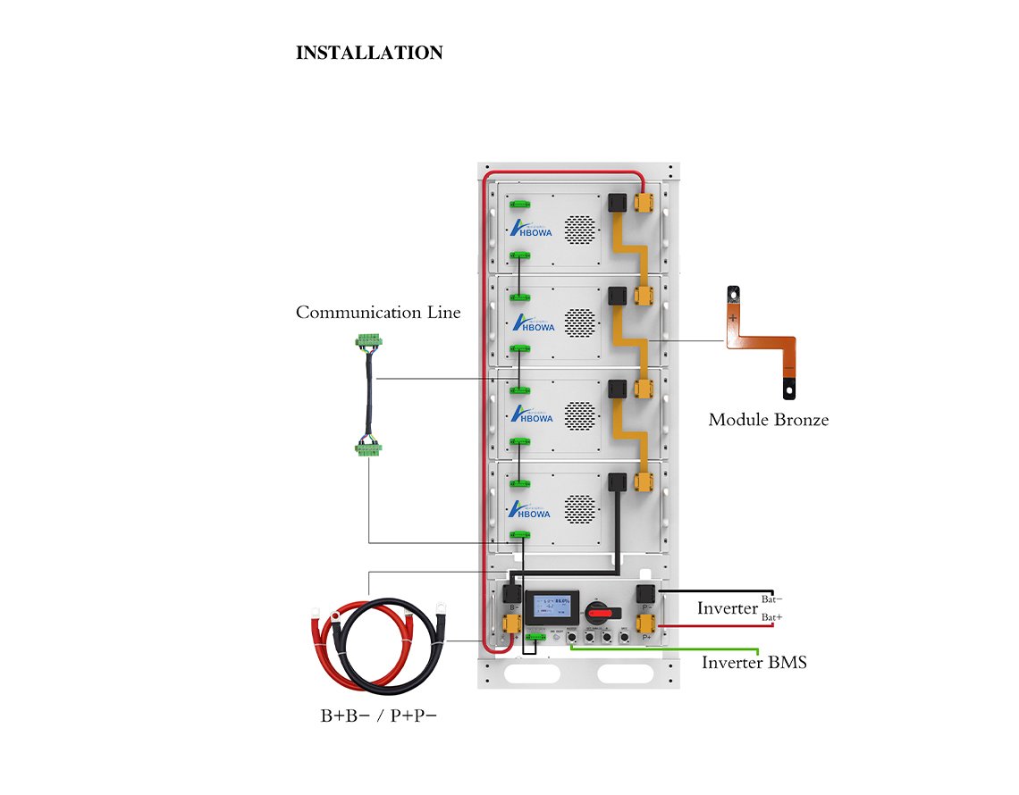 64kwh high voltage battery for 30kw solar system