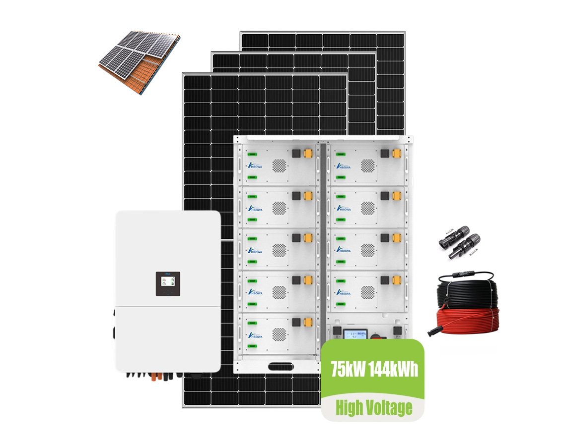 75kw solar system with 144kwh high voltage battery
