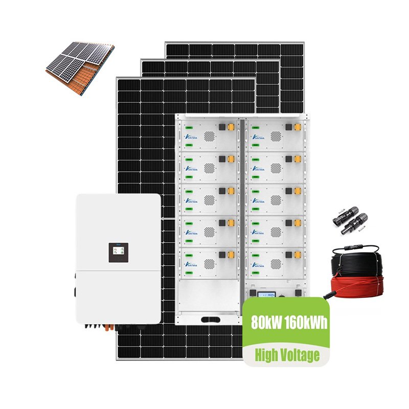 80kw 160kwh solar power system with high voltage battery