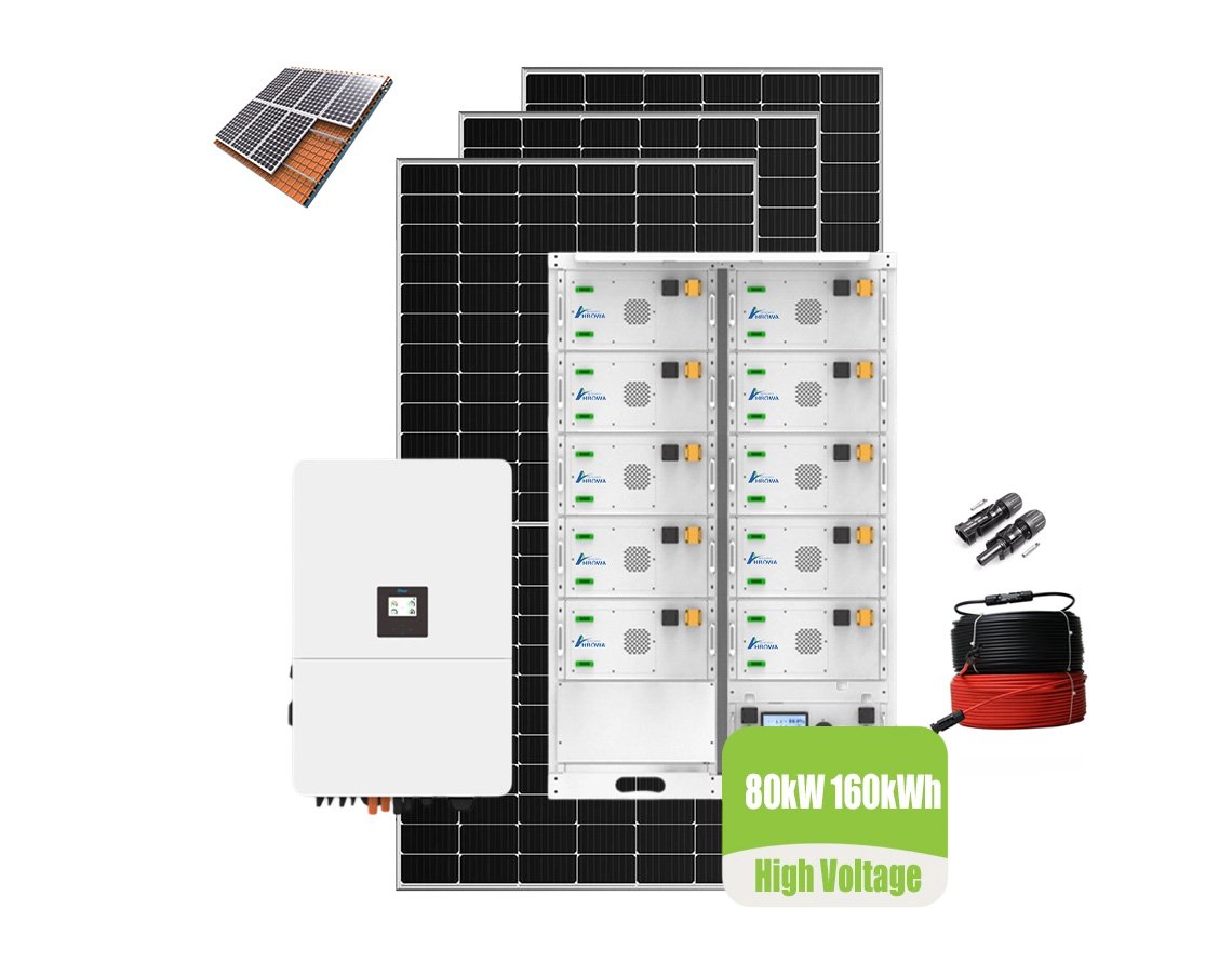 80kw solar system with 160kwh battery rooftop installation