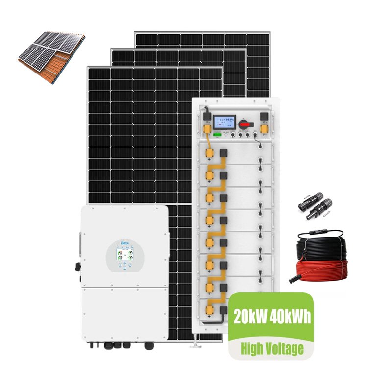 HBOWA 20kw hybrid solar system with 40kwh battery three phase high voltage