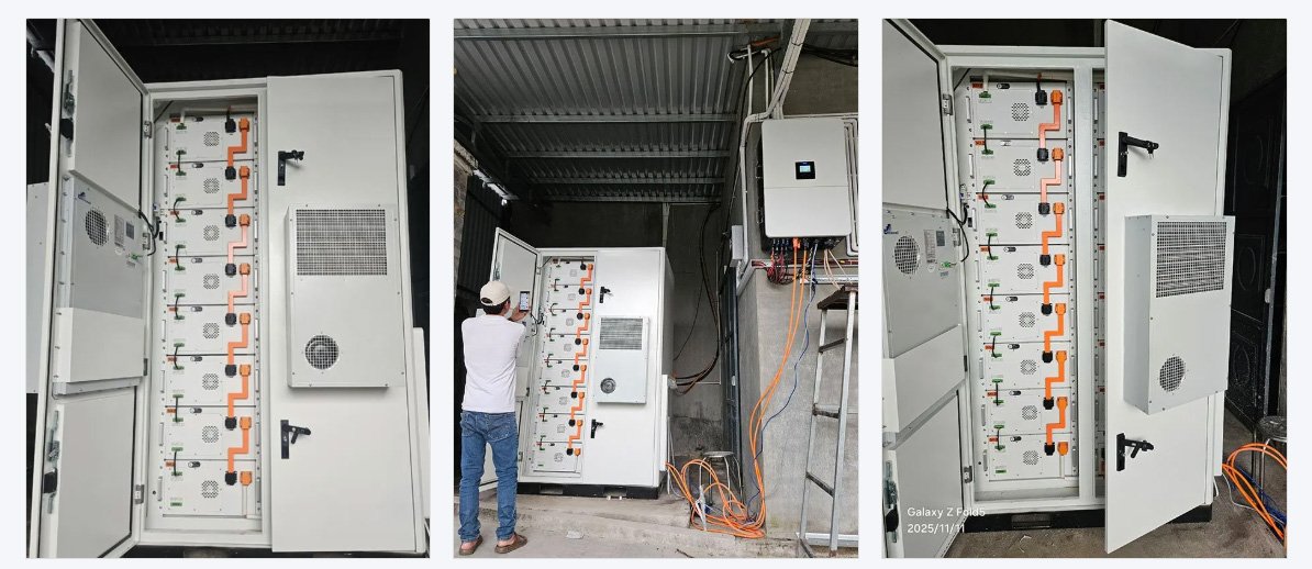 HBOWA 241 kWh integrated battery storage cabinet for a commercial project in Vietnam