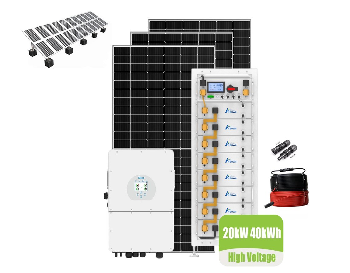 hybrid solar system high voltage three phase 20kw 40kwh from HBOWA