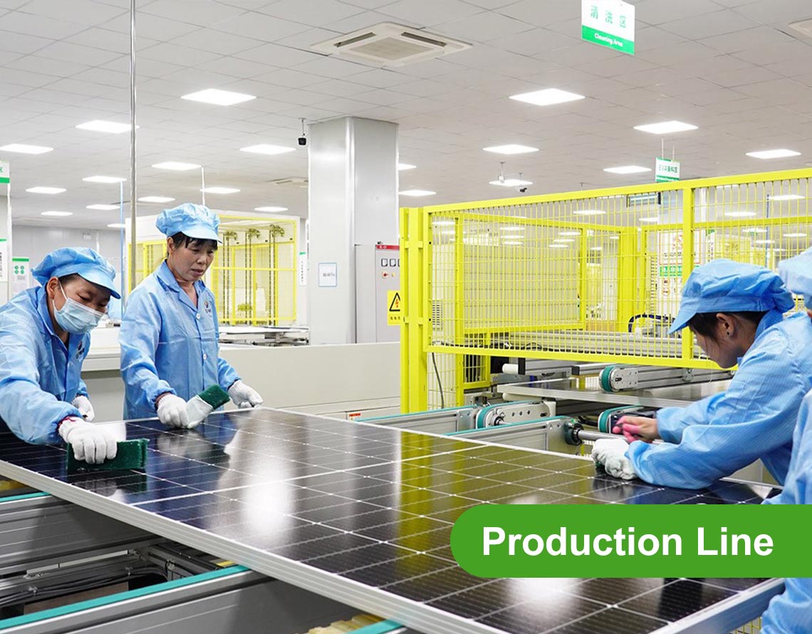 PP solar panels production line in factory