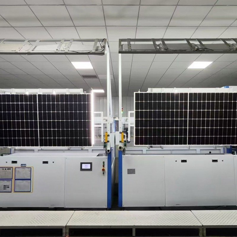solar panels production in factory