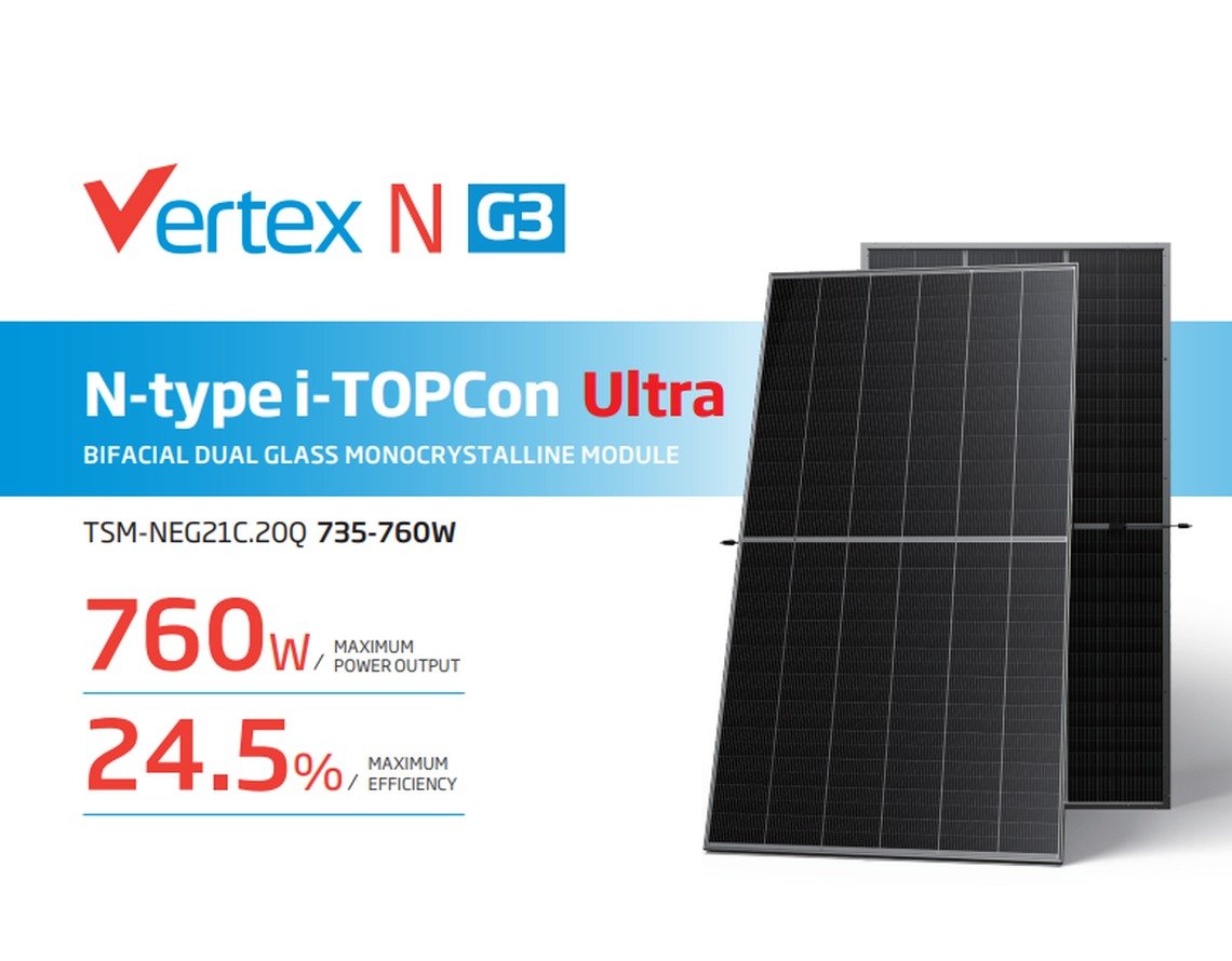 Trina Vertex N TSM-NEG21C.20 735W-760W bifacial dual glass solar panel